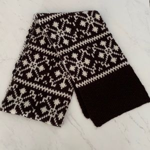 Abercrombie & Fitch Fair Isle Wool Blend Winter Scarf Brown